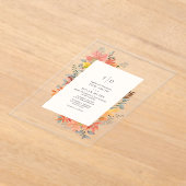 Invitations En Acrylique Feuilles du feuillage d'automne Mariage du monogra (Poser)