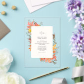 Invitations En Acrylique Feuilles du feuillage d'automne Mariage du monogra (Insitu (Mariage))