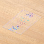 Invitations En Acrylique Feuilles & Gem Diamond Géométrique Mariage moderne (Poser)