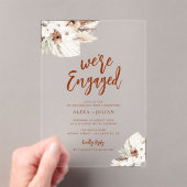 Invitations En Acrylique fiançailles en terre cuite boho pampas (In situ (ordinateur de poche))