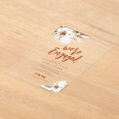 Invitations En Acrylique fiançailles en terre cuite boho pampas (Poser)