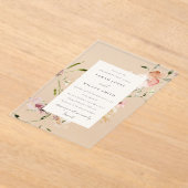 Invitations En Acrylique Fiançailles floral doux de prairie pâturée (Poser)