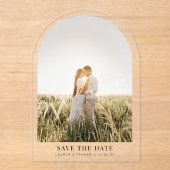 Invitations En Acrylique Fiançailles Photo Mariage Arch Enregistrer La Date (Recto)