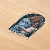 Invitations En Acrylique Fiançailles Photo Mariage Floral Arch Enregistrer  (Poser)