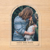 Invitations En Acrylique Fiançailles Photo Mariage Floral Arch Enregistrer  (Recto)