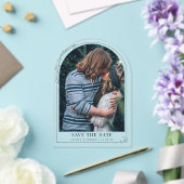 Invitations En Acrylique Fiançailles Photo Mariage Floral Arch Enregistrer  (Insitu (Mariage))