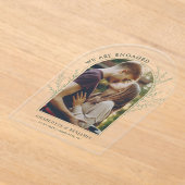 Invitations En Acrylique Fiançailles photo moderne Enregistrer la date (Poser)