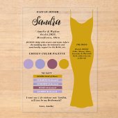 Invitations En Acrylique Fiche d'information demoiselle d'honneur Propositi (Recto)