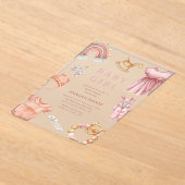 Invitations En Acrylique Fille Boho Baby shower de la crèche (Poser)