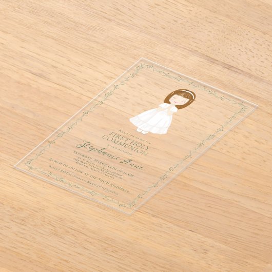 Invitations En Acrylique Fille Communion priant (Poser)