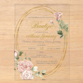 Invitations En Acrylique Fille de baptême espagnole (Recto)
