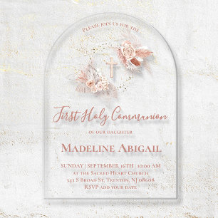 Invitations En Acrylique fille de première communion