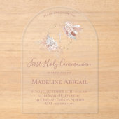 Invitations En Acrylique fille de première communion (Recto)