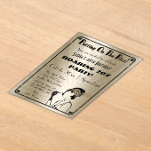 Invitations En Acrylique Fille flapper art déco des années 20 (Poser)