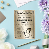 Invitations En Acrylique Fille flapper art déco des années 20 (Insitu (Mariage))