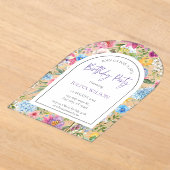 Invitations En Acrylique Fille florale fête d'anniversaire (Poser)