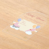 Invitations En Acrylique Filles Baby shower clair Acrylique carte d'invitat (Poser)