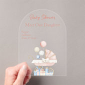 Invitations En Acrylique Filles Baby shower clair Acrylique carte d'invitat (In situ (ordinateur de poche))