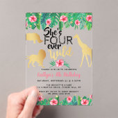 Invitations En Acrylique Filles quatre jamais sauvages 4e fête d'anniversai (In situ (ordinateur de poche))