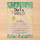 Invitations En Acrylique Filles Wild One Premier anniversaire (Recto)