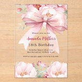 Invitations En Acrylique Fils d'arc rose pâle (Recto)