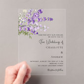 Invitations En Acrylique Fils de lavande violet clair mariage (In situ (ordinateur de poche))