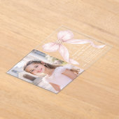 Invitations En Acrylique First Holy Communion Blush Pink Bow Christian (Poser)