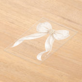 Invitations En Acrylique First Holy Communion Neutral Bow Pearls Gold (Poser)