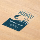 Invitations En Acrylique Fishing Bachelor Party Funny She's Got Him Hooked (Poser)