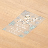 Invitations En Acrylique Flacons de neige frais d'hiver moderne 16 (Poser)