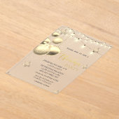 Invitations En Acrylique Flèches de neige en or, Boules, Lumières Bleu Noël (Poser)