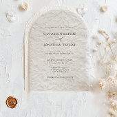Invitations En Acrylique Flèches de neige florales Mariage blanc