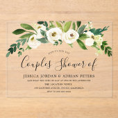 Invitations En Acrylique Fleur Blanche Toutes Saisons Fête de Couple (Recto)