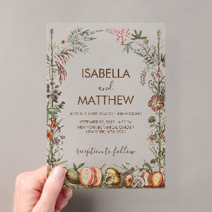 Invitations En Acrylique Fleur de champignon sauvage vintage fairycore flor