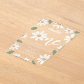 Invitations En Acrylique Fleur de marguerite mignonne 1er anniversaire fill (Poser)