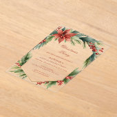 Invitations En Acrylique Fleur d'hiver Green Gold Noël (Poser)
