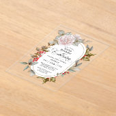 Invitations En Acrylique Fleur féminine Décembre 100e fête d'anniversaire (Poser)