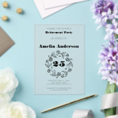 Invitations En Acrylique Fleur noire moderne de retraite (Insitu (Mariage))