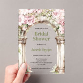 Invitations En Acrylique Fleur rose arche Fête des mariées beige clair (In situ (ordinateur de poche))