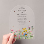 Invitations En Acrylique Fleur sauvage aquarelle Jardin Mariage clair (In situ (ordinateur de poche))