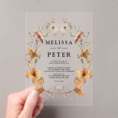 Invitations En Acrylique Fleur sauvage Automne Floral Arch Mariage (In situ (ordinateur de poche))