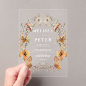 Invitations En Acrylique Fleur sauvage Automne Floral Arch Mariage (In situ (ordinateur de poche))