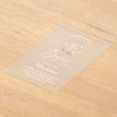 Invitations En Acrylique fleur sauvage | Baptême petite fille (Poser)