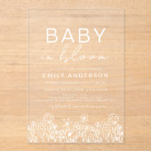 Invitations En Acrylique Fleur sauvage bébé dans le Baby shower en fleurs (Recto)
