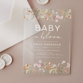 Invitations En Acrylique Fleur sauvage bébé dans le Baby shower en fleurs