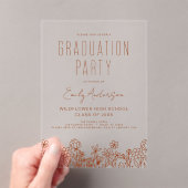 Invitations En Acrylique Fleur sauvage Bloom Graduation Party Boho (In situ (ordinateur de poche))