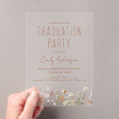 Invitations En Acrylique Fleur sauvage Bloom Graduation Party Boho (In situ (ordinateur de poche))