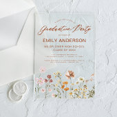 Invitations En Acrylique Fleur sauvage Bloom Graduation Party Photo