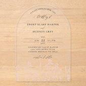 Invitations En Acrylique Fleur sauvage Blush rose moderne Arche Mariage cla (Recto)