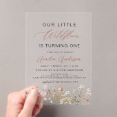 Invitations En Acrylique Fleur sauvage Boho 1er Jardin d'anniversaire (In situ (ordinateur de poche))